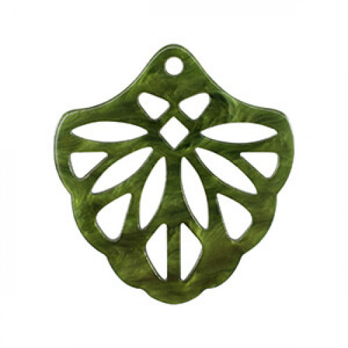 Resin pendant 40mm - Moss green